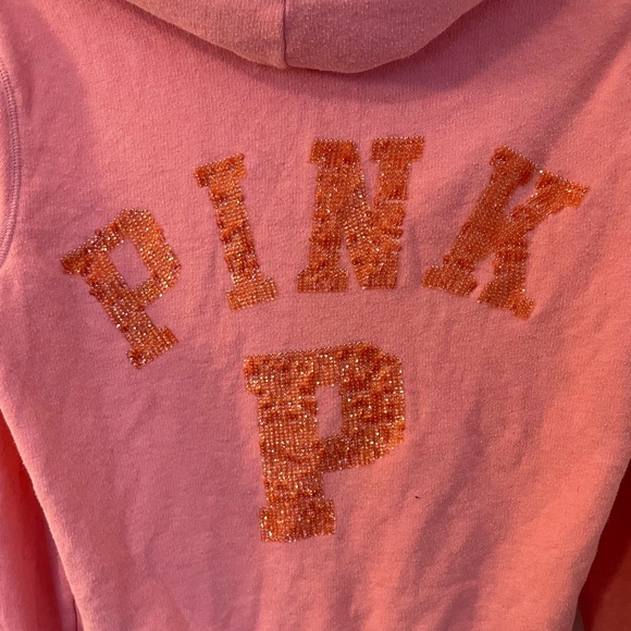 Super cute PINK embellished zip up hoodie - Picture 2 of 5